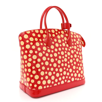 Louis Vuitton Vernis Kusama Infinity Dots Lockit MM Red 3 of 11