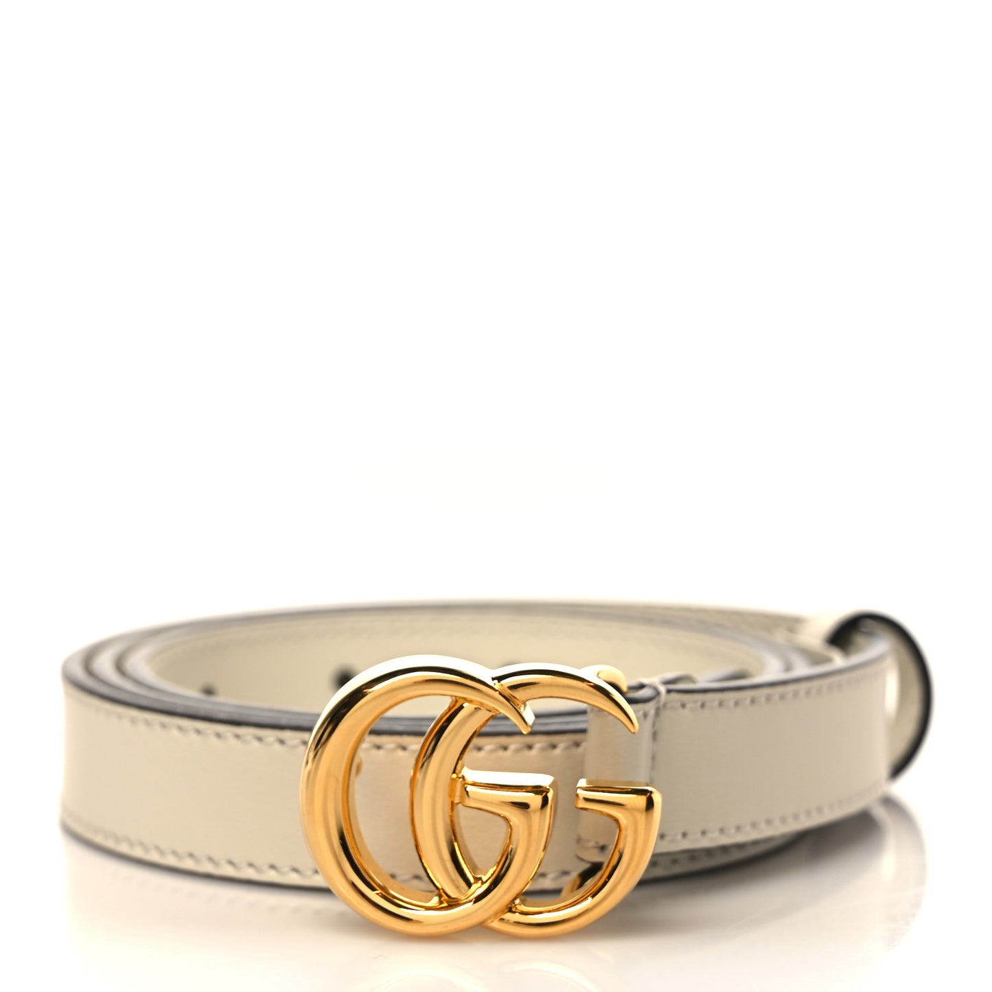 Plutone Calfskin Double G 20mm Belt 80 32 Mystic White
