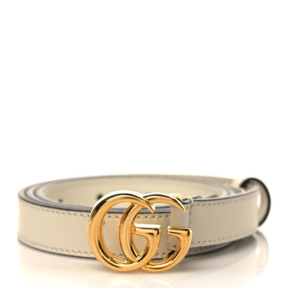 Gucci Plutone Calfskin Double G 20mm Belt 80 32 Mystic White 1 of 5