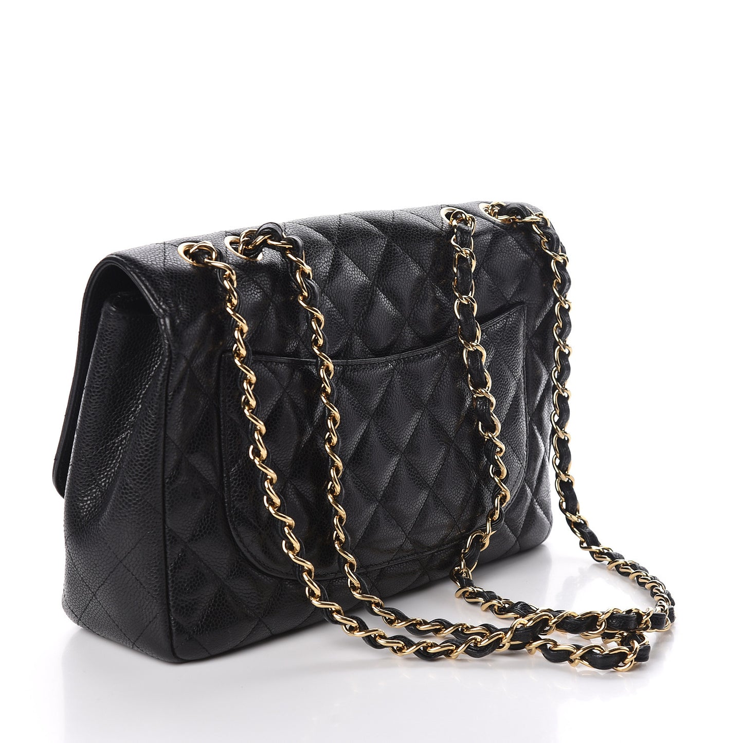 Caviar Quilted Jumbo Single Flap Black
