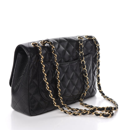 Chanel Caviar Quilted Jumbo Single Flap Black 3 of 10