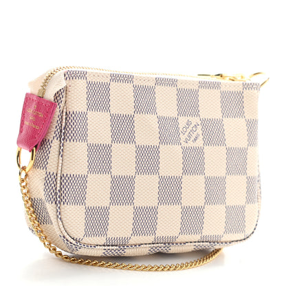 Louis Vuitton Damier Azur 2021 Christmas Animation Hollywood Mini Pochette Accessories Fuchsia 3 of 7