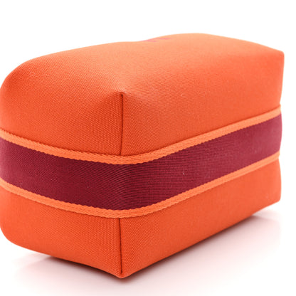 Hermes Canvas Small Bride-A-Brac Pouch Orange Burgundy 7 of 8