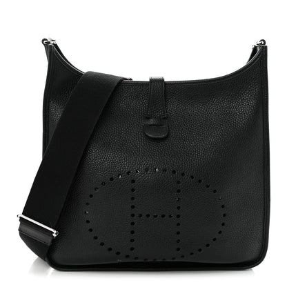 Hermes Taurillon Clemence EVELYNE III GM Black 1 of 11