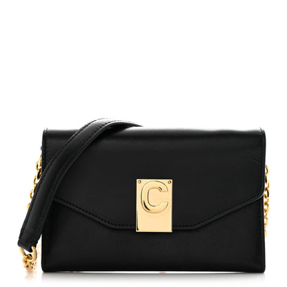 Celine Shiny Smooth Calfskin C Phone Holder Wallet On Chain Bag Black 1 of 8