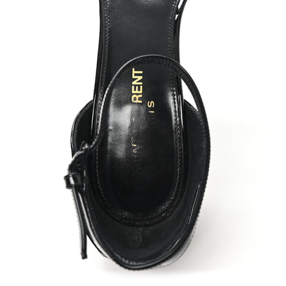Saint Laurent Patent Calfskin Opyum 85 Sandals 37 Black Gold 8 of 10
