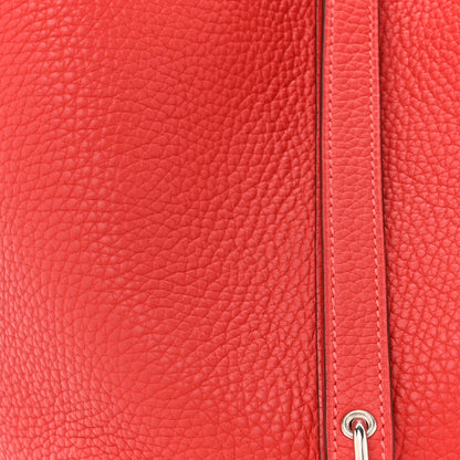 Hermes Taurillon Clemence Picotin Lock 22 MM Rouge Pivoine 8 of 11