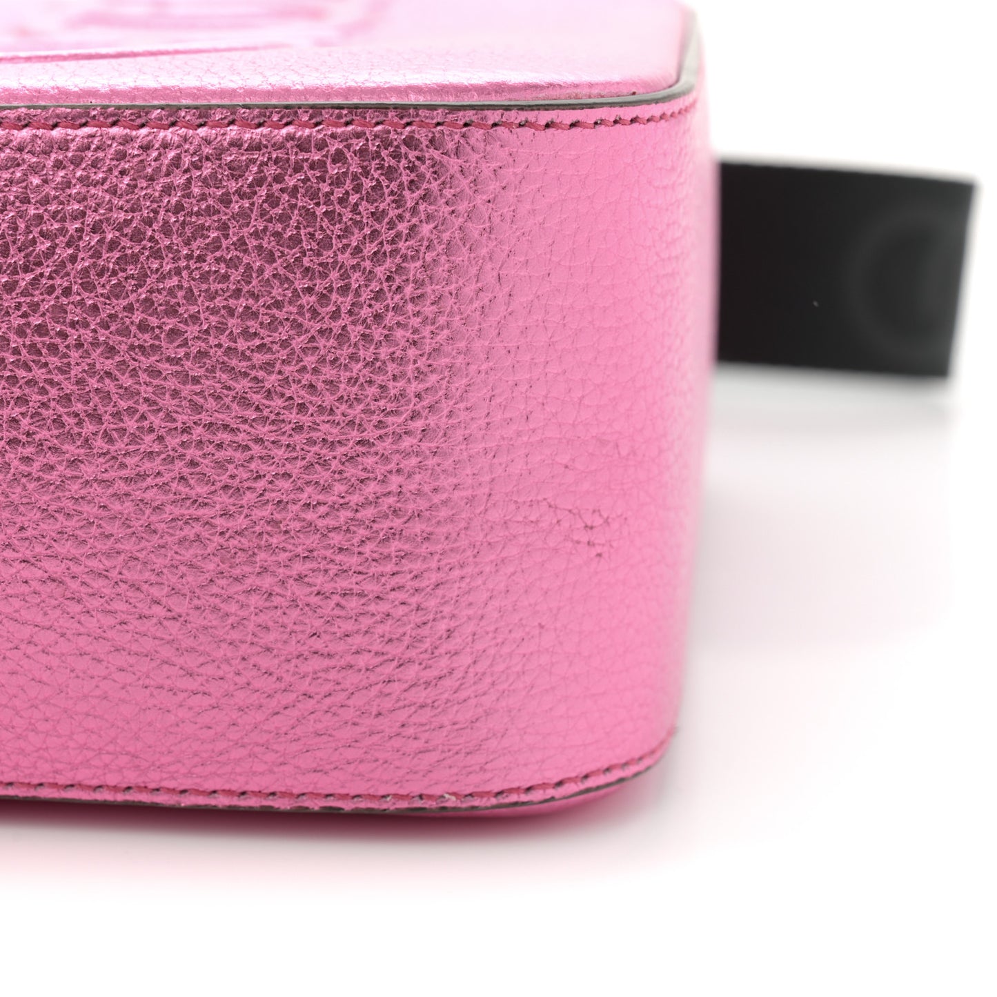 Metallic Calfskin Logo Camera Bag Peony
