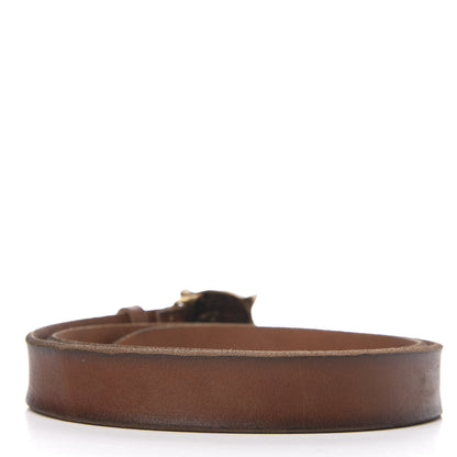 Gucci Calfskin Brass Feline Buckle Belt 90 36 Toscano 2 of 5