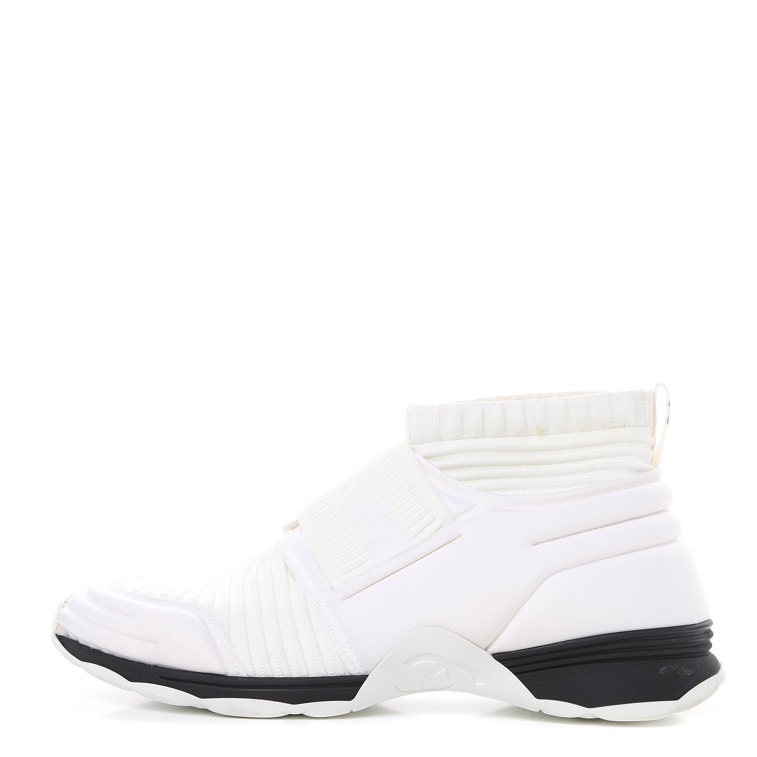 Chanel Stretch Fabric CC Sneakers 38 White 1 of 10