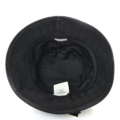 Gucci Monogram Textured Dollar Calfskin GG Jago Bucket Hat L Black 6 of 9