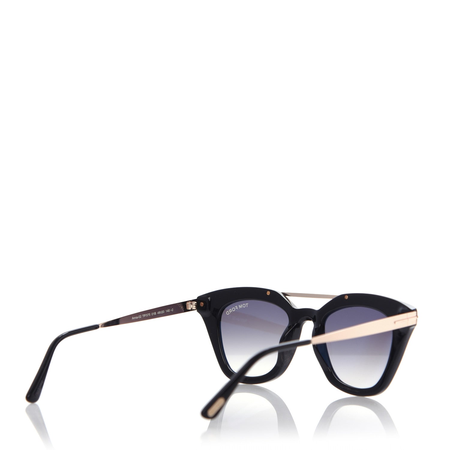 Tom Ford Acetate Anna Sunglasses TF575 Black 4 of 8