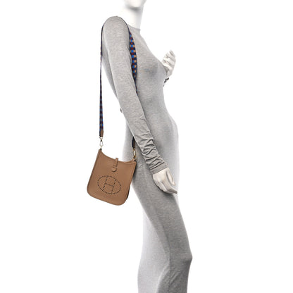 Hermes Taurillon Clemence Maxi Quadrille Evelyne TPM Chai Bleu Rouge H Bleu Saphir 2 of 10