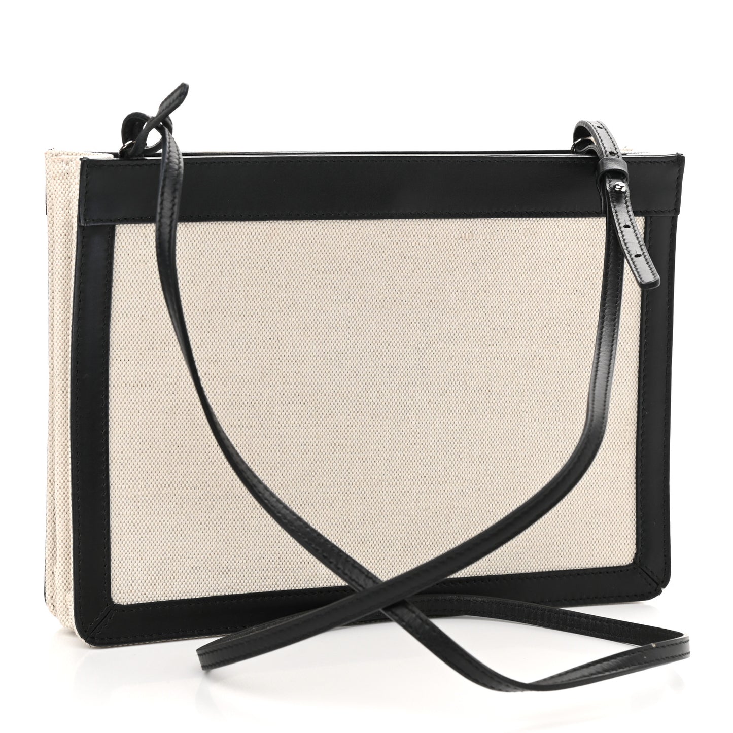 Cotton Canvas Pochette Crossbody Bag Black