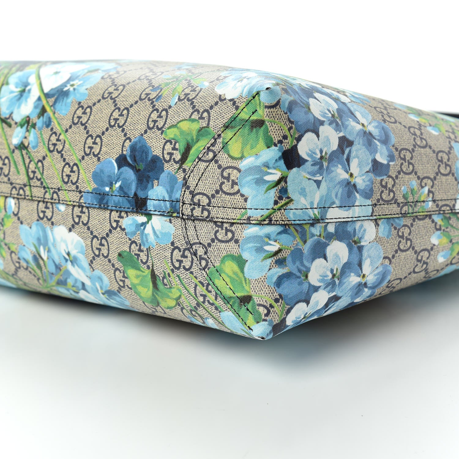 Gucci GG Supreme Monogram Blooms Medium Reversible Tote Beige Blue Navy 8 of 10