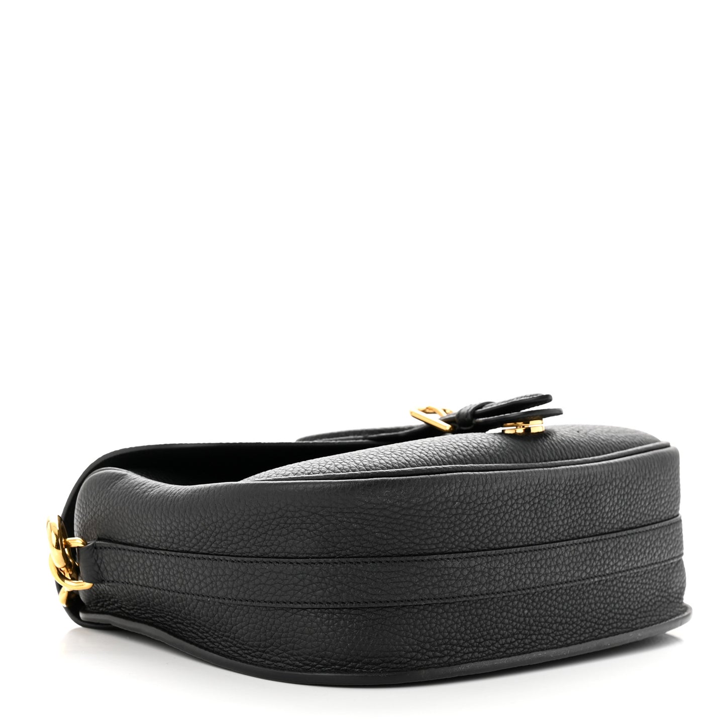 Grained Calfskin Large Bobby Flap Black