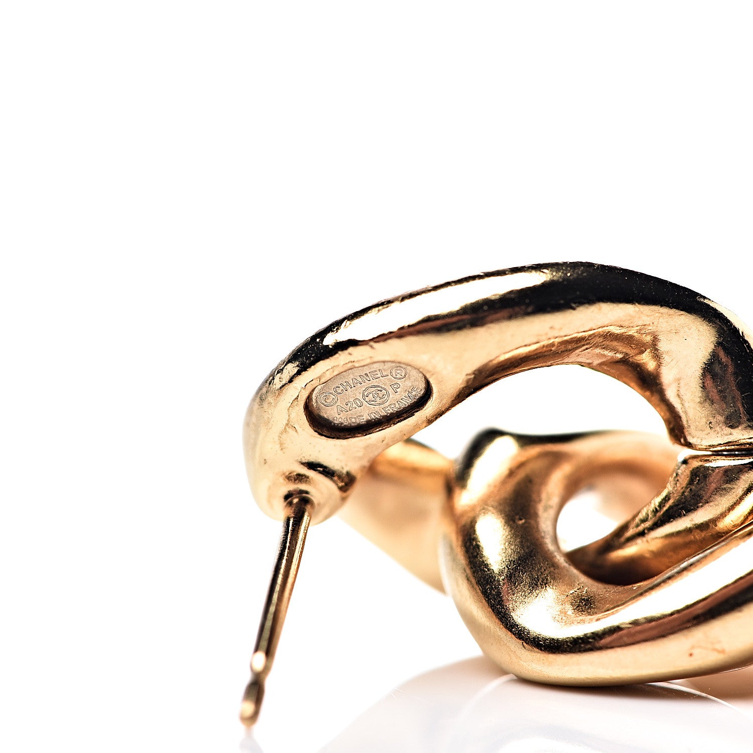 Chanel Metal CC Pick Drop Earrings Gold 4 of 5