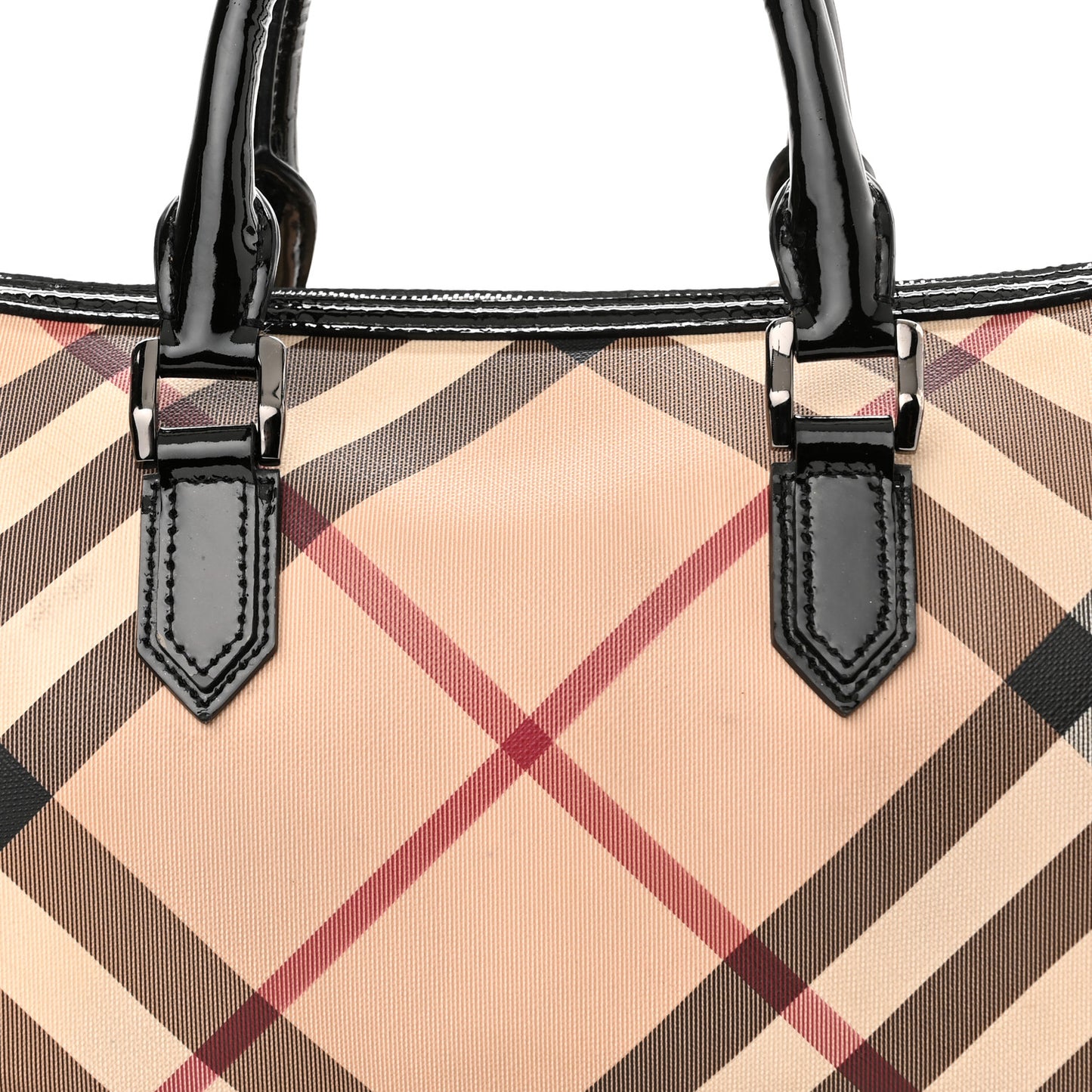 Nova Check Patent Small Chester Bowling Bag Black