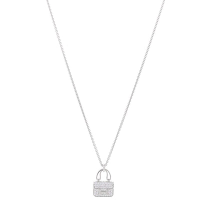 Hermes 18K White Gold Diamond Constance Amulettes Pendant Necklace 1 of 6