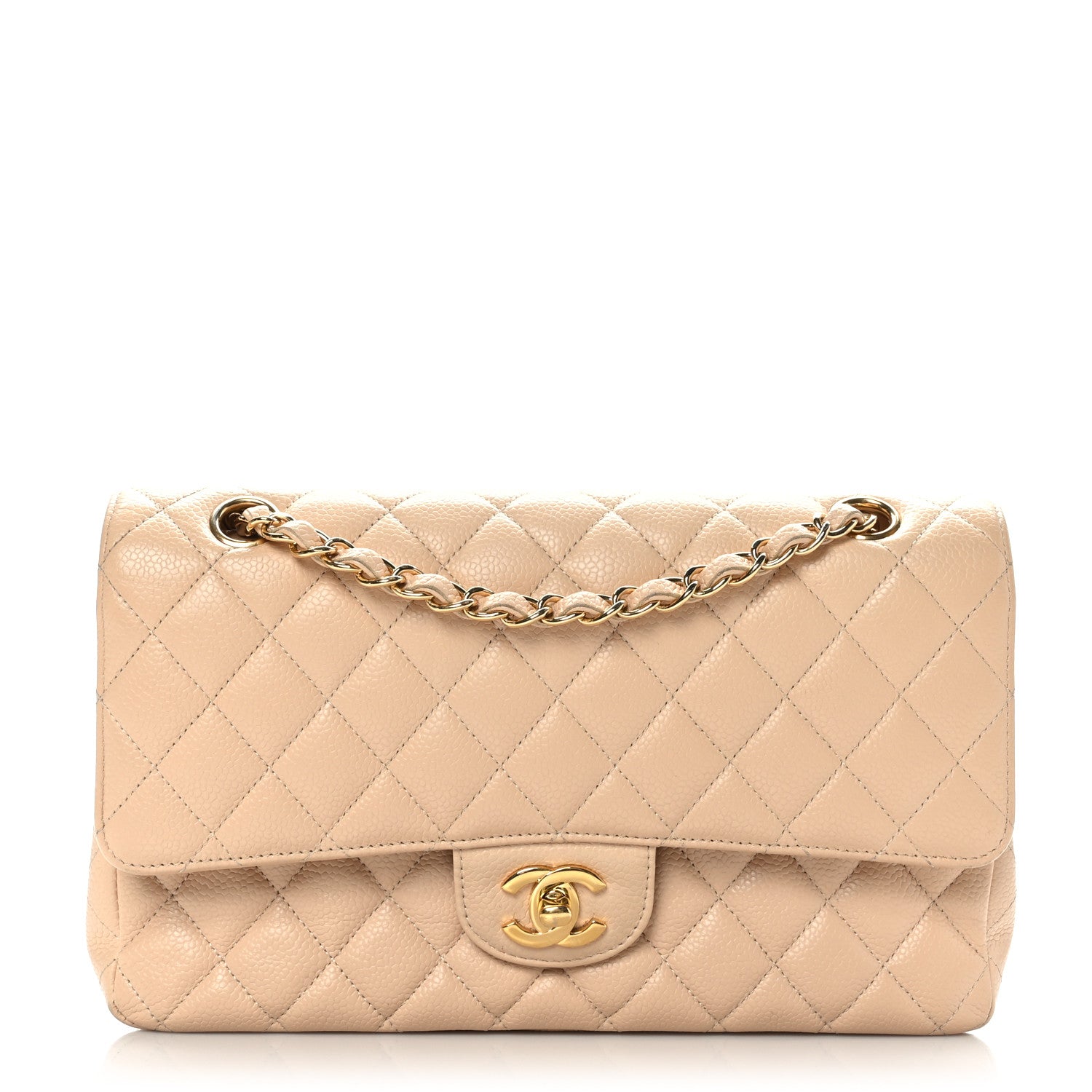 Chanel Caviar Quilted Medium Double Flap Beige 1 of 9