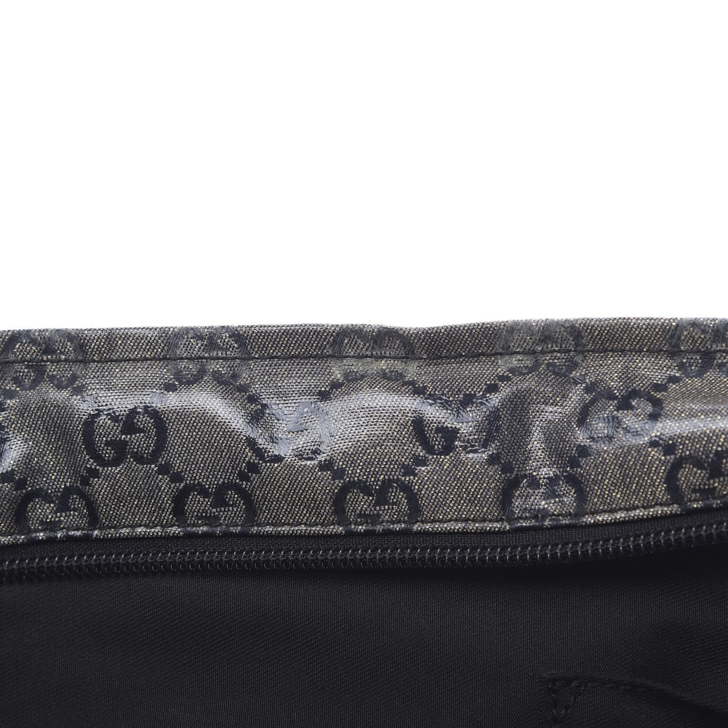 Crystal Monogram Medium Web Handle Bucket Tote Black