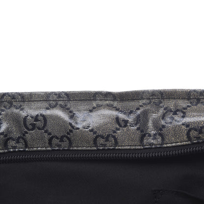 Gucci Crystal Monogram Medium Web Handle Bucket Tote Black 10 of 14