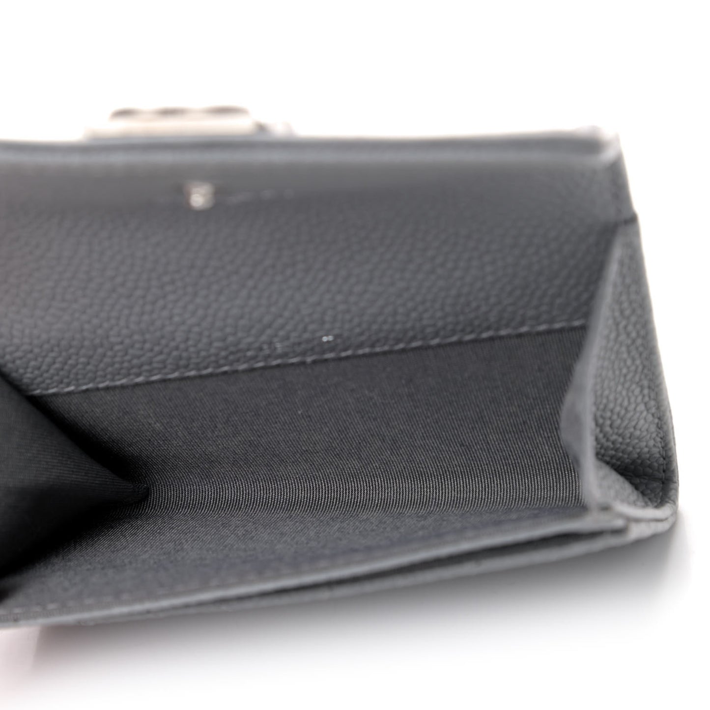 Caviar Chevron Quilted Boy Card Holder Grey