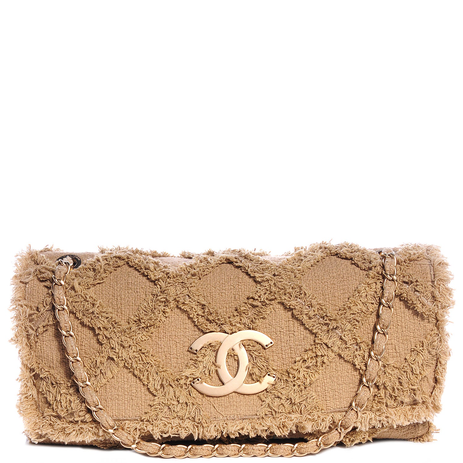 Chanel Tweed Nature Flap Dark Beige 1 of 8