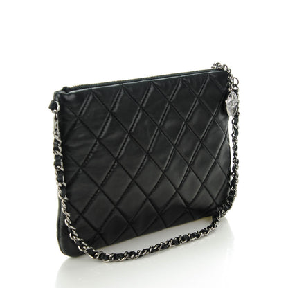 Chanel Lambskin Quilted Mineral Nights Flap Wristlet Black 3 of 7
