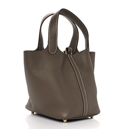 Hermes Taurillon Clemence Picotin Lock 18 PM Etoupe 3 of 9