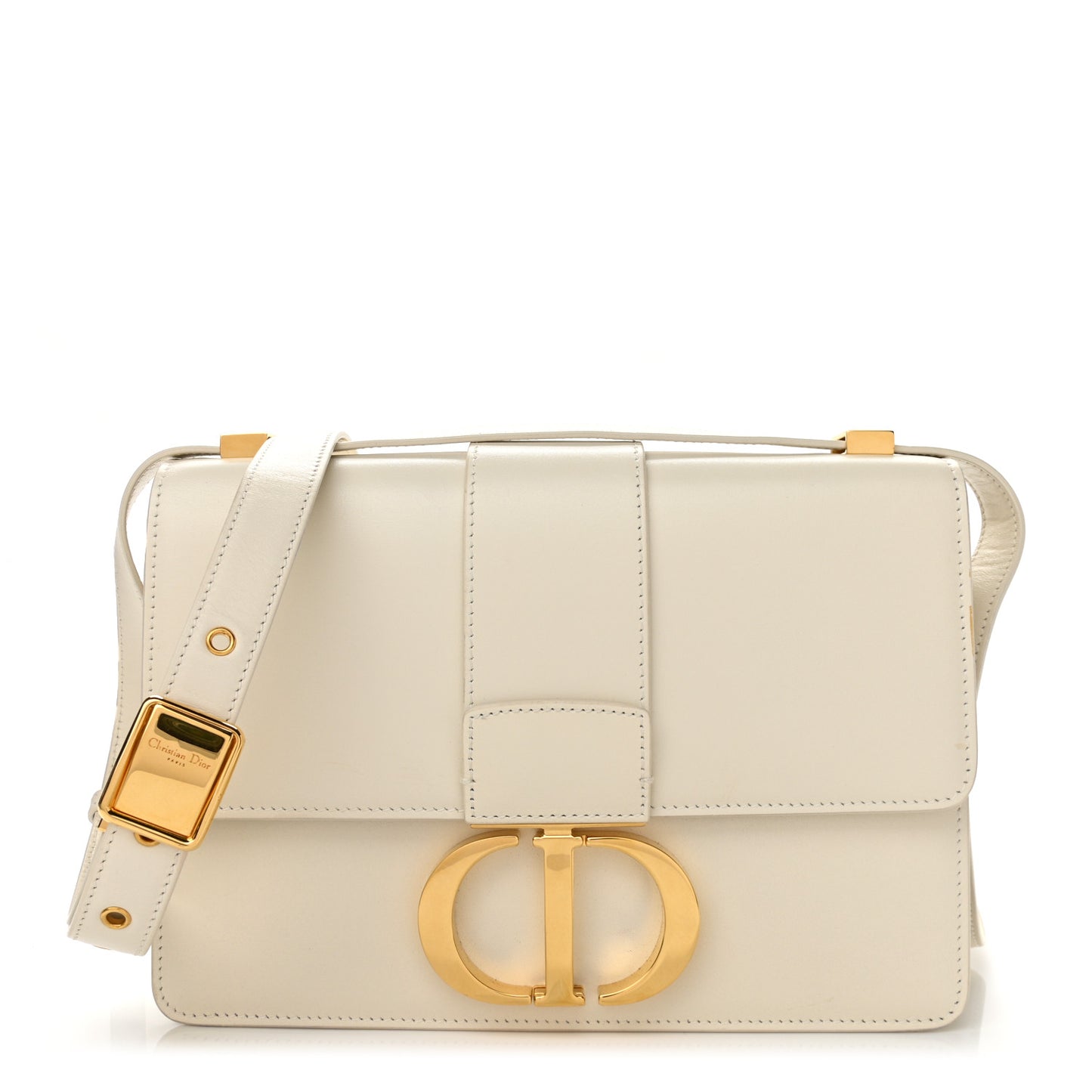 Box Calfskin 30 Montaigne Flap Bag Latte