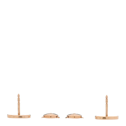 Hermes 18K Rose Gold Diamond Chaine d'Ancre Contour Stud Earrings 3 of 4