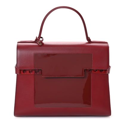 Delvaux Calfskin Patent Calfskin GM Tempete Satchel Red 1 of 13