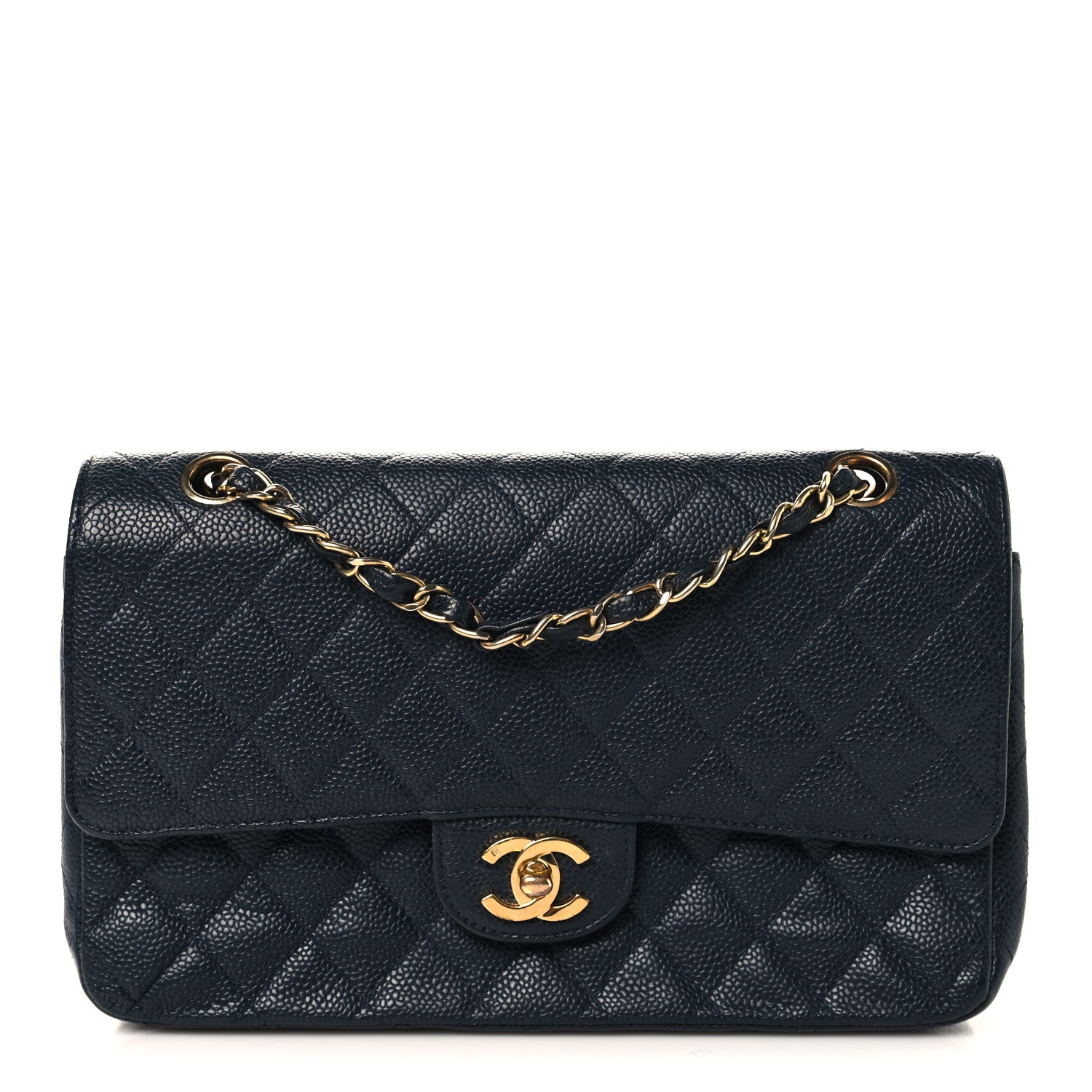 Chanel Caviar Quilted Small Double Flap Navy 1 of 10