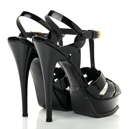 Saint Laurent Patent Tribute 105 Platform Sandals 36 Black 4 of 10