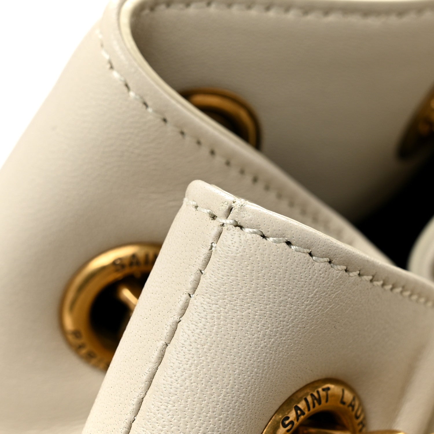 Saint Laurent Lambskin Matelasse Monogram Joe Backpack Cream 11 of 11