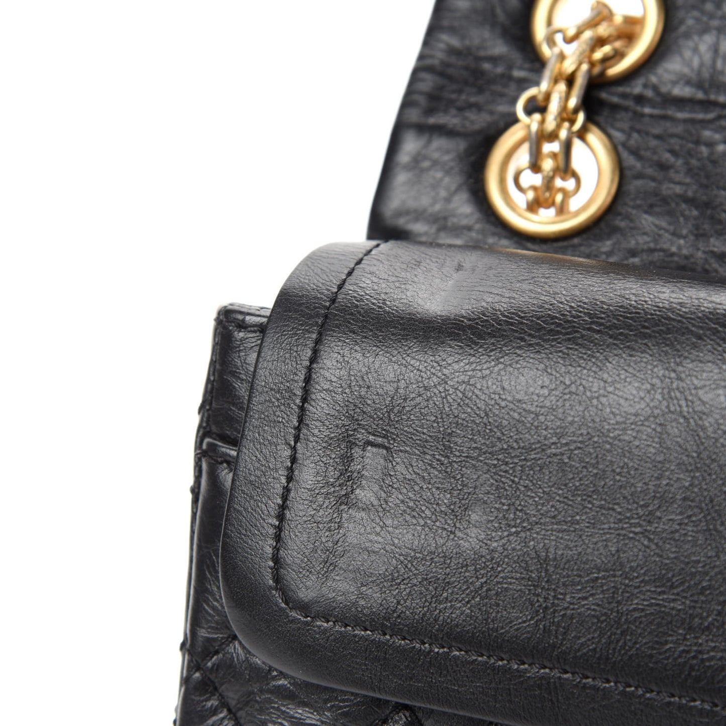 Aged Calfskin Casino 2.55 Reissue 224 Flap Black