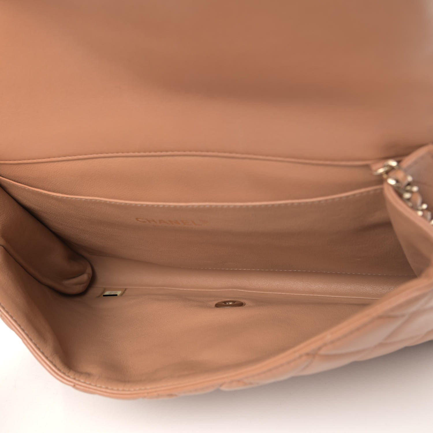Chanel Lambskin Quilted Clutch With Chain Flap Brown 8 of 9