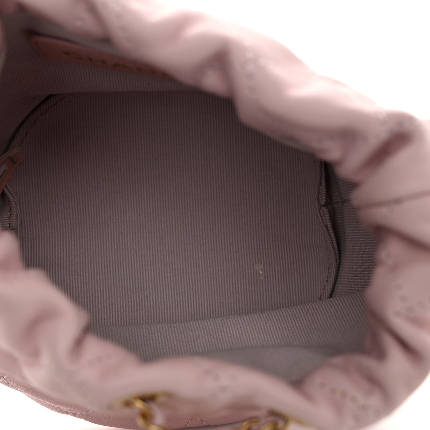 Calfskin Quilted Pearl Mini About Pearls Drawstring Bucket Light Pink