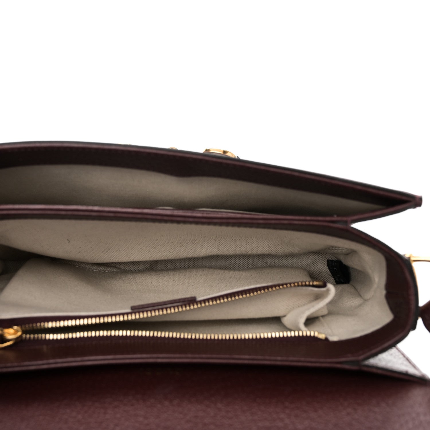 Gucci Monogram Textured Dollar Calfskin Horsebit 1955 Shoulder Bag Sahara Rubino Chardonnay 4 of 9