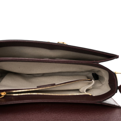 Gucci Monogram Textured Dollar Calfskin Horsebit 1955 Shoulder Bag Sahara Rubino Chardonnay 4 of 9