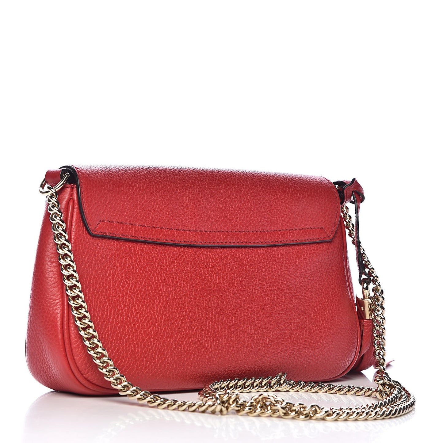 Pebbled Calfskin Medium Soho Flap Crossbody Red