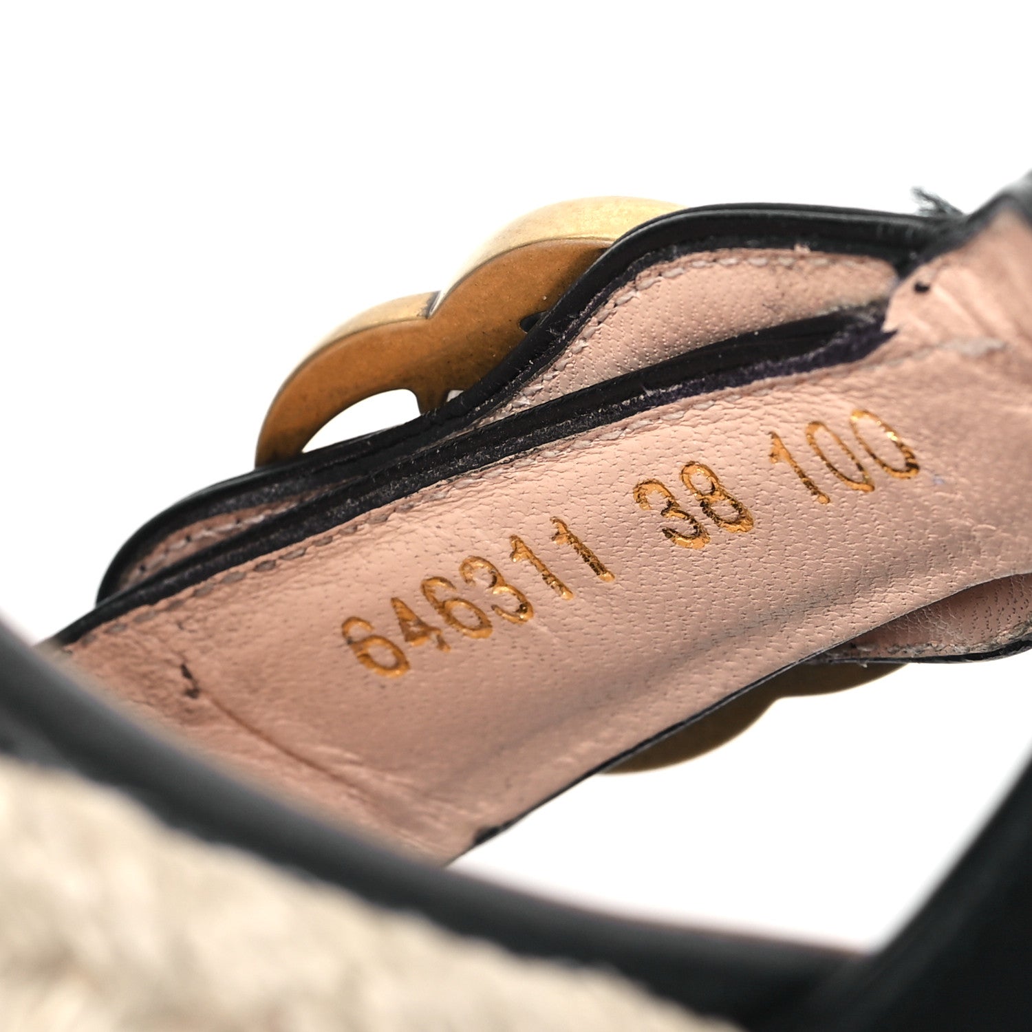 Gucci Galassia Aitana Espadrille 10/95mm Wedge Sandals 38 Black 8 of 11