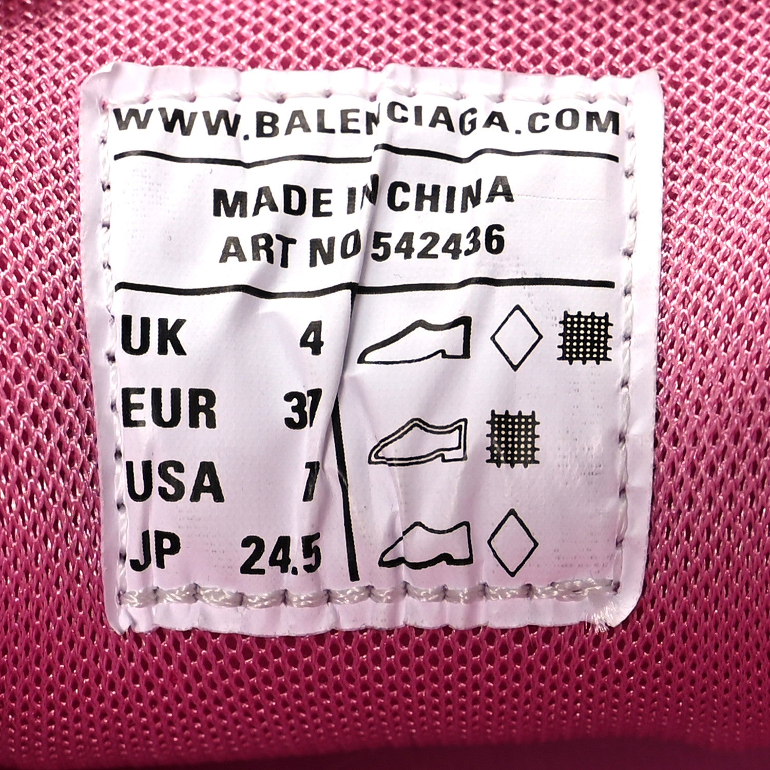 Balenciaga Mesh Nylon Womens Track Sneakers 37 Pink 6 of 8