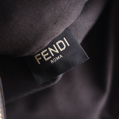 Fendi Vitello King Luxor Elaphe Snakeskin Print Logo Medium Flat Pouch Anthracite Asphalt 7 of 10