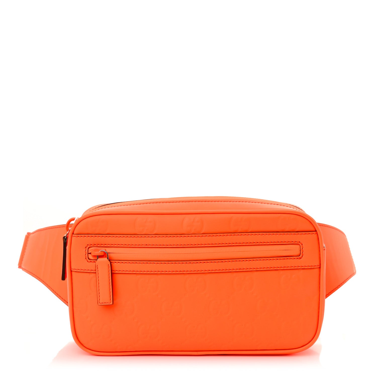 Gucci Rubber Effect Monogram GG Belt Bag New Orange Fluo 1 of 11