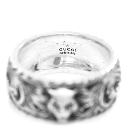 Gucci Sterling Silver Thin Feline Band Ring 62 10 4 of 4