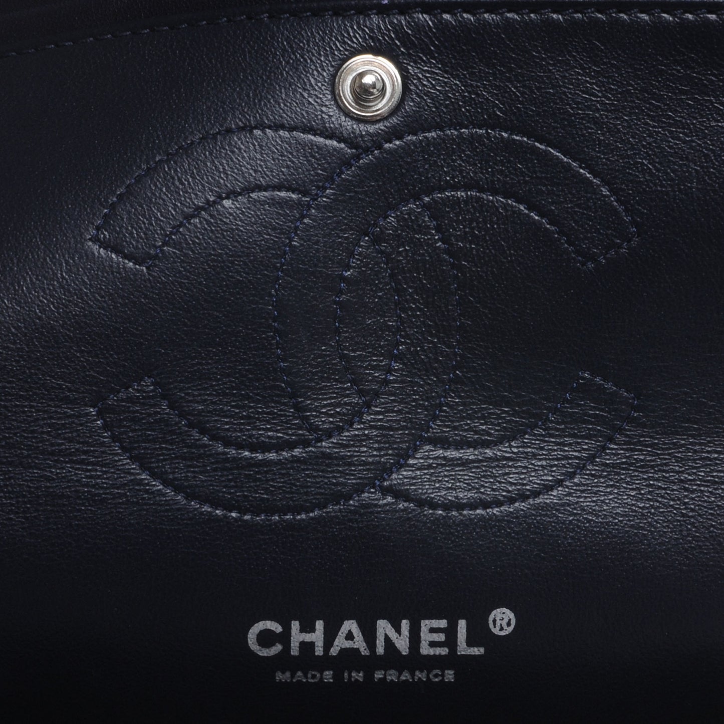 Lambskin Medium Double Flap Navy