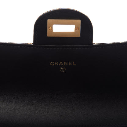 Chanel Calfskin Crocodile Embossed Graffiti 2.55 Cocodile Reissue Long Flap Black Gold 6 of 10