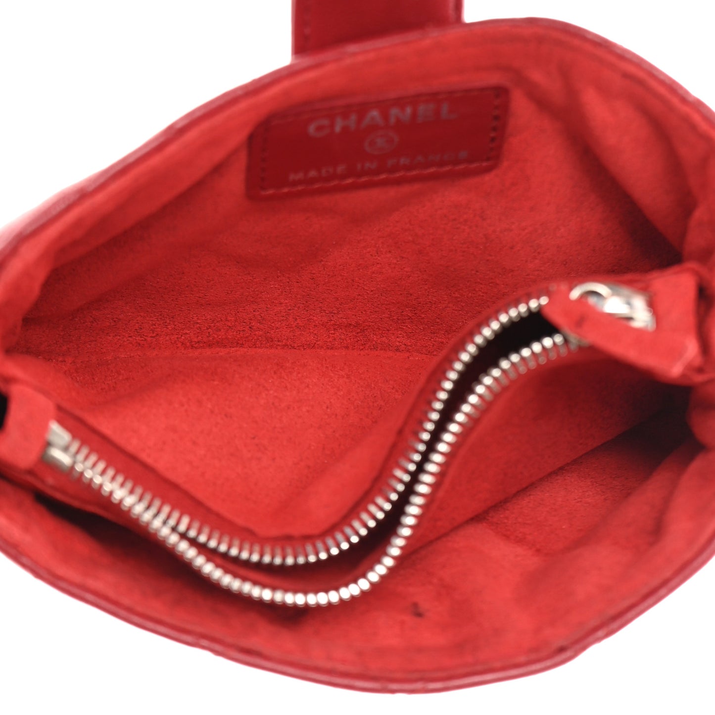 Lambskin Quilted Mini Phone Holder Clutch Red